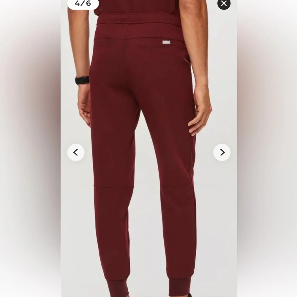 FIGS Tansen Jogger Scrub Pants Burgundy Men’s Size Small